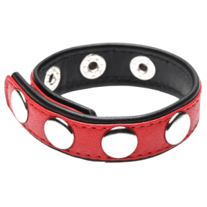 Cock Gear Leather Speed Snap Cock Ring - Red
